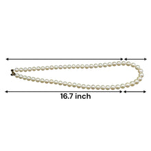Natural Freshwater Pearl 7mm White Round Necklace 16.7’’ Romantic Glow Necklace for Love and Warmth - Necklace