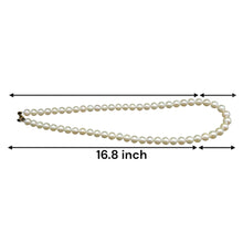 Natural Freshwater Pearl 7mm White Round Necklace 16.8’’ Elegant Round Jewelry for Harmony and Purity - Necklace