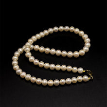 Natural Freshwater Pearl 7mm White Round Necklace 16.9’’ Charming Necklace for Positive Flow and Warmth - Necklace