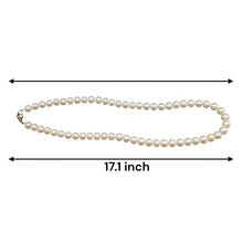 Natural Freshwater Pearl 7mm White Round Necklace 17.1’’ Bridal Jewelry for Grace Love and New Beginnings - Necklace
