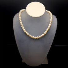 Natural Freshwater Pearl 7mm White Round Necklace 17.1’’ Luxury Jewelry for Abundance and Beauty - Necklace