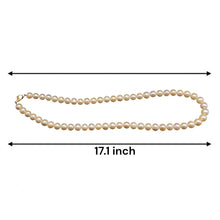Natural Freshwater Pearl 7mm White Round Necklace 17.1’’ Luxury Jewelry for Abundance and Beauty - Necklace