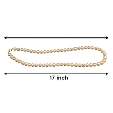 Natural Freshwater Pearl 7mm White Round Necklace 17’’ Fashion Necklace for Creative Expression - Necklace