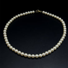 Natural Freshwater Pearl 7mm White Round Necklace 17’’ Premium Jewelry for Purity and Divine Feminine Energy - Necklace