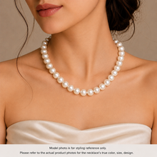 Natural Freshwater Pearl 7mm White Round Necklace 17’’ Signature Jewelry for Confidence and Serenity - Necklace