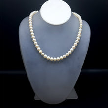 Natural Freshwater Pearl 7mm White Round Necklace 17’’ Elegant Necklace for Radiance and Peace - Necklace