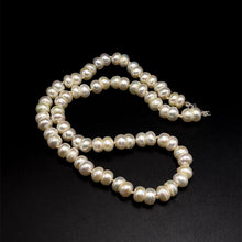 Natural Freshwater Pearl 8mm Cream Button Shape Necklace 19’’ Premium Necklace for Confidence and Balance - Necklace