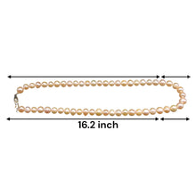 Natural Freshwater Pearl 8mm Pink Ringed Necklace 16.2’’ Stunning Jewelry for Love and Heart Chakra Energy - Necklace