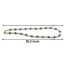 Natural Freshwater Pearl 8mm White Pink Grey Ringed 18.2’’ Charming Necklace for Creativity and Emotional Balance