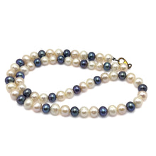 Natural Freshwater Pearl 8mm White Pink Grey Ringed 18.2’’ Charming Necklace for Creativity and Emotional Balance