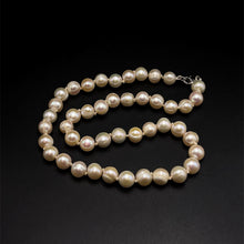 Natural Freshwater Pearl 9mm Cream Ringed Necklace 18.7’’ Modern Jewelry for Confidence and Calm - Necklace