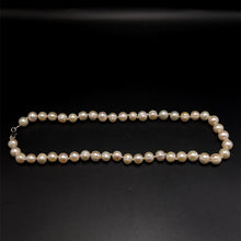 Natural Freshwater Pearl 9mm Cream Ringed Necklace 18.7’’ Modern Jewelry for Confidence and Calm - Necklace