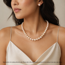 Natural Freshwater Pearl 9mm Cream Ringed Necklace 19’’ Fashion Necklace for Creativity and Gentle Energy - Necklace