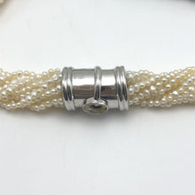 Pearl Classic Twisted Necklace with Plain Chips Blue Topaz Gemstone