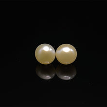 Freshwater Pearl Earrings Stud | Cream Color | Plain Smooth | 8mm-9mm-10mm Button Shape | June Birthstone | Gift