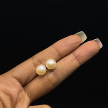 Freshwater Pearl Earrings Stud | Cream Color | Plain Smooth | 8mm-9mm-10mm Button Shape | June Birthstone | Gift