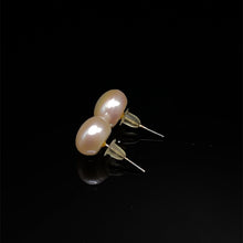 Freshwater Pearl Earrings Stud | Pink Color | Plain Smooth | 8mm-9mm-10mm Button Shape | June Birthstone | Gift for Her