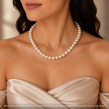 Pearl Elegant White Plain Ringed Drilled Necklace