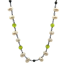 Pearl Elegant Gemstone Station Style Necklace