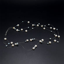 Natural Freshwater Pearl Round 6mm Oval 5x4mm White Grey Necklace 17.5’’ Elegant Shine Jewelry for Harmony and Beauty