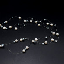 Natural Freshwater Pearl Round 6mm Oval 5x4mm White Grey Necklace 17.5’’ Elegant Shine Jewelry for Harmony and Beauty
