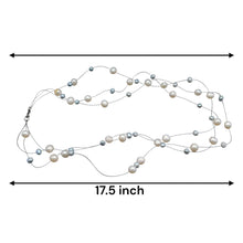 Natural Freshwater Pearl Round 6mm Oval 5x4mm White Grey Necklace 17.5’’ Elegant Shine Jewelry for Harmony and Beauty