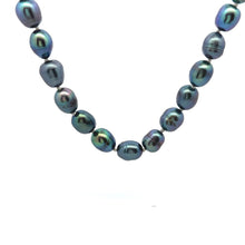 Classic Dark Grey Plain Button Pearl Necklace