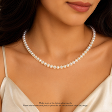 Chic White Plain Pearl Birthstone Necklace
