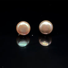 Freshwater Pearl Stud Earrings | 9mm Button Shape | Plain Smooth | Purple Color | Handcrafted | Timeless Jewelry