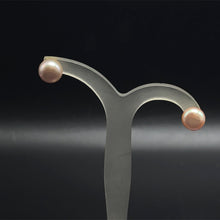 Freshwater Pearl Stud Earrings | 9mm Button Shape | Plain Smooth | Purple Color | Handcrafted | Timeless Jewelry