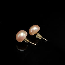 Freshwater Pearl Stud Earrings | Button Domed Shape | Plain Smooth | 8mm-9mm-10mm| June Birthstone | Feminine Jewelry