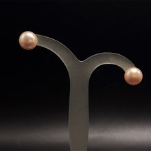 Freshwater Pearl Stud Earrings | Button Domed Shape | Plain Smooth | 8mm-9mm-10mm| June Birthstone | Feminine Jewelry