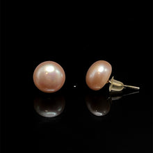Freshwater Pearl Stud Earrings | Button Domed Shape | Plain Smooth | 8mm-9mm-10mm| June Birthstone | Feminine Jewelry