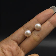 Freshwater Pearl Stud Earrings | Lavender Color | Button Shape | Plain Smooth | 8mm-9mm-10mm | June Birthstone