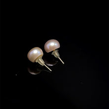 Freshwater Pearl Stud Earrings | Purple Color | Button Shape | Plain Smooth | 9mm | Lustrous | Graceful Feminine