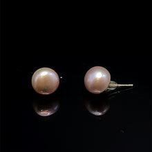 Freshwater Pearl Stud Earrings | Purple Color | Button Shape | Plain Smooth | 9mm | Lustrous | Graceful Feminine