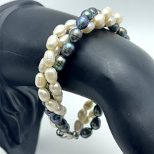 Freshwater Pearl Bracelet White Grey Drop Button Shape 9 Inch Perfect for Bridal Jewelry Symbol of Care Serenity