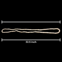 Natural Freshwater Smooth Pearl 7mm White Ringed Necklace 32.5’’ Strand for Calmness and Feminine Energy - Necklace