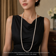 Natural Freshwater Smooth Pearl 7mm White Ringed Necklace 32.5’’ Strand for Calmness and Feminine Energy - Necklace