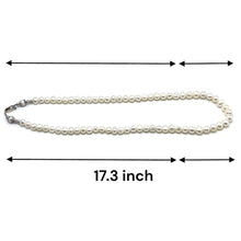 Pearl White Ringed Plain June Birthstone Necklace