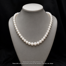 Pearl White Ringed Plain June Birthstone Necklace