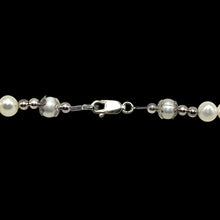 Pearl White Ringed Plain June Birthstone Necklace