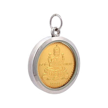 Tri-Dhatu Ganesh Lakshmi Pendant – Handcrafted Hindu Religious Talisman in Gold Silver & Copper for Prosperity Wisdom &