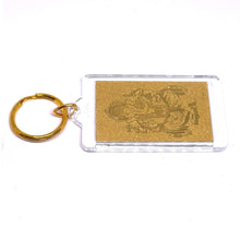 Ganesh Laser Engraved Keychain 24k Gold Foil Auspicious Gift for Protection & Success - Keychain