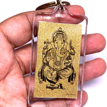 Ganesh Premium Gold Keychain Laser Engraved in 24K Gold Foil Devotional Charm - Keychain