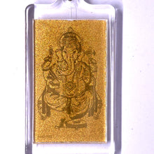 Ganesh Premium Gold Keychain Laser Engraved in 24K Gold Foil Devotional Charm - Keychain