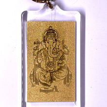 Ganesh Premium Gold Keychain Laser Engraved in 24K Gold Foil Devotional Charm - Keychain