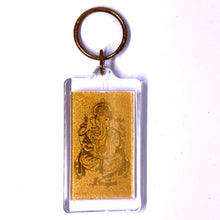 Ganesh Premium Gold Keychain Laser Engraved in 24K Gold Foil Devotional Charm - Keychain