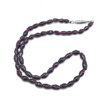 Garnet Natural Handmade Smooth Plain Dholki Gemstone Beaded 16.4’’ Necklace Jewelry - Necklace