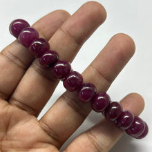 Genuine Natural Ruby Bracelet | Smooth 10mm Rondelle Beads 24 Pcs 209 Carats | Rich Crimson Red VVS Clarity | High